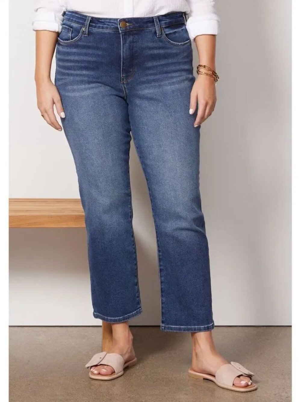 Evereve The Ever Straight Jeans in Composed Size 30 High Rise Stretch Denim